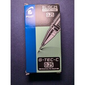 Pilot G-Tec-C Gel Rolling Ball Pen Needle Point 0.25mm Black Office School Home